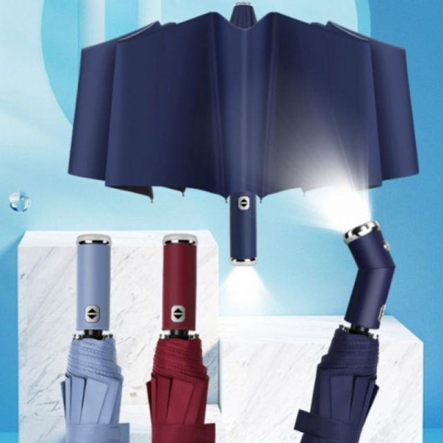 단우산 접이식 라이트 자동우산 손전등우산 3단