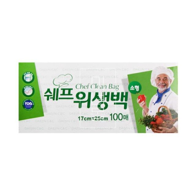 쉐프 위생백 소형 100매 50개입 - 주방 롤백 박스