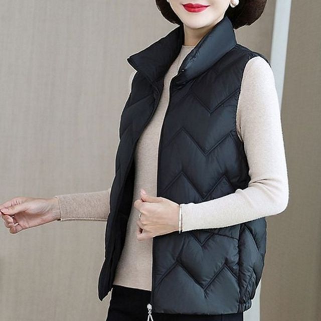 경량 여성 패딩 조끼 베이직 여자 패딩 조끼 데일리 겨울
