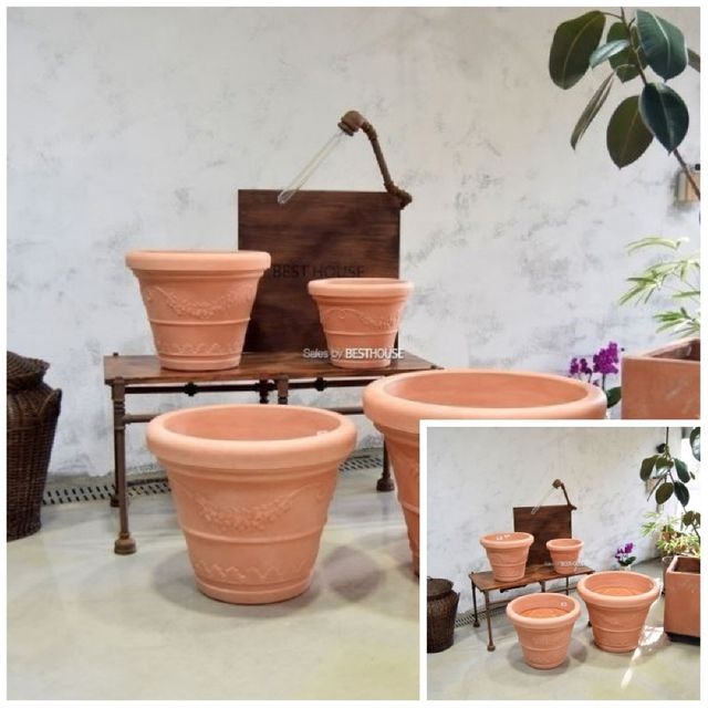 이탈리아 PE 대형화분 R230 30x24cm 도로화분 정원용품 거실화분 원형화분