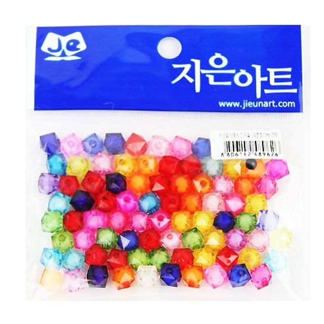혜명몰 아크릴이중비즈(24면체10mm) 키링재료 비즈재료쇼핑몰 비즈부자재 키링부자재 체코비즈