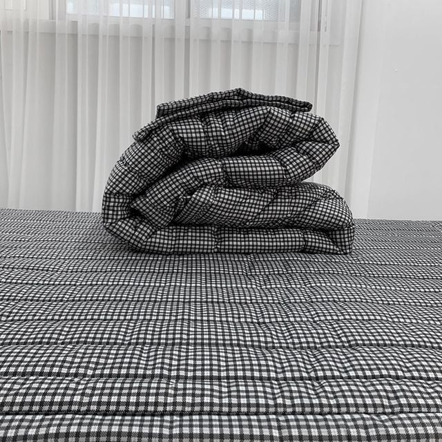 푹신한 사계절 스몰체크 슈퍼싱글 차렵이불
