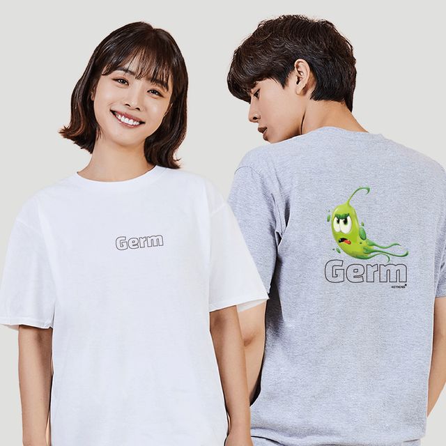 키밍 세균 벌레 그래픽 반팔티 캐주얼 귀여운 디자인