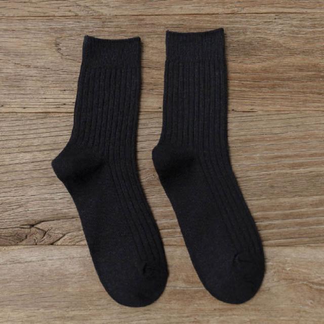 여성 무압박 골지 양말 블랙