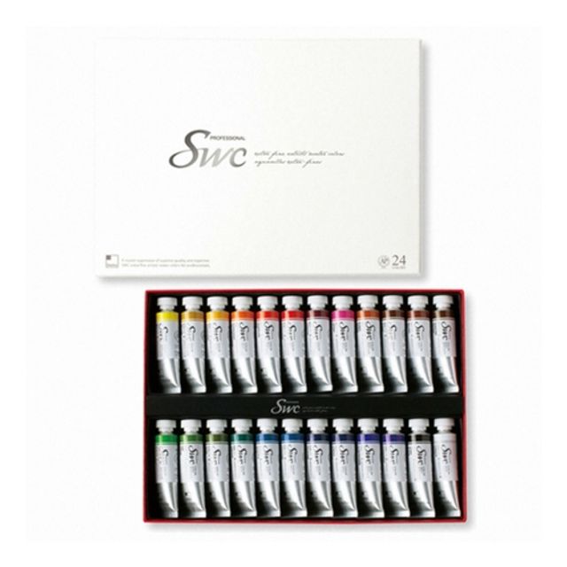 수채화 물감 24색 15ml, 미술용품 전문가용 튜브 세트