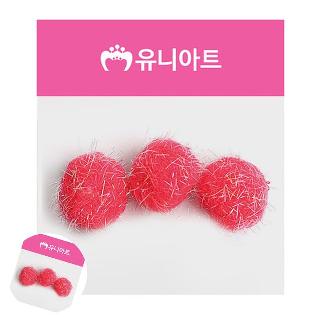 방울폼폼이 퐁퐁이 반짝이 40mm 빨강, 미술놀이 재료