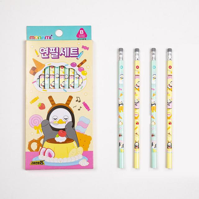 모나미 펭수 삼각지우개연필 10자루, 문구 필기도구
