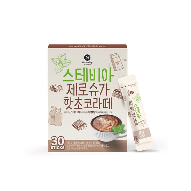 맥널티 스테비아 제로슈가 핫초코라떼 30개입 - 당 걱정 없이 즐기는 건강한 초코라떼