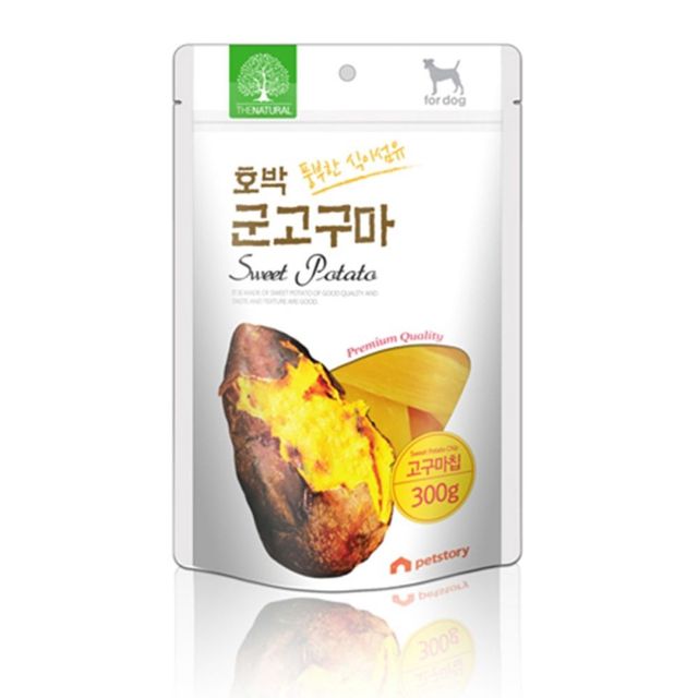 더내추럴 호박 고구마칩 300g 5팩 - 강아지 건강 간식