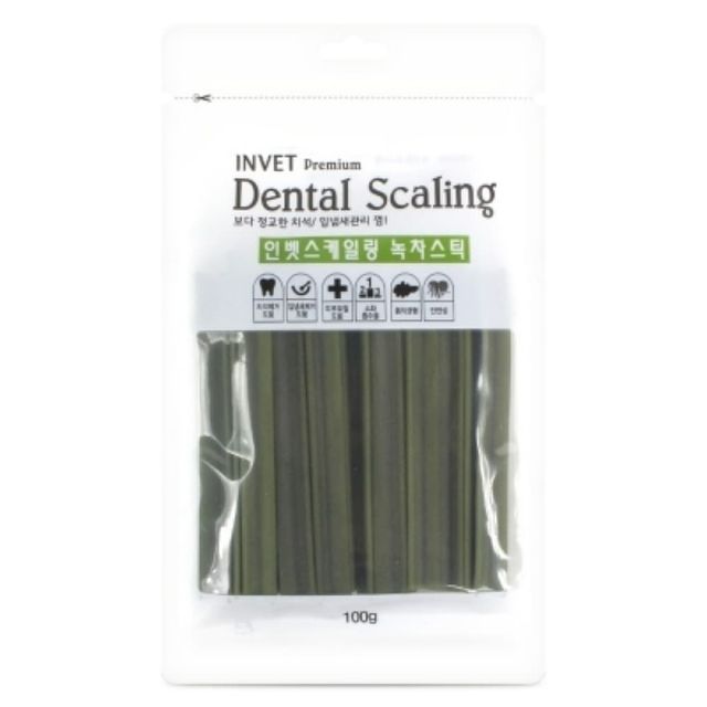 인벳 프리미엄 덴탈스케일링 녹차 바람개비 개껌 100g
