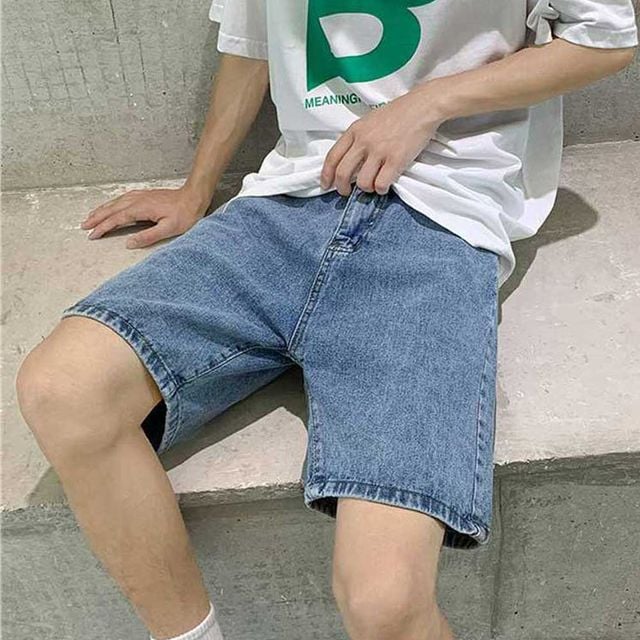 대학생 여름 남성 청 반바지 캠퍼스 엠티 데님 버뮤다