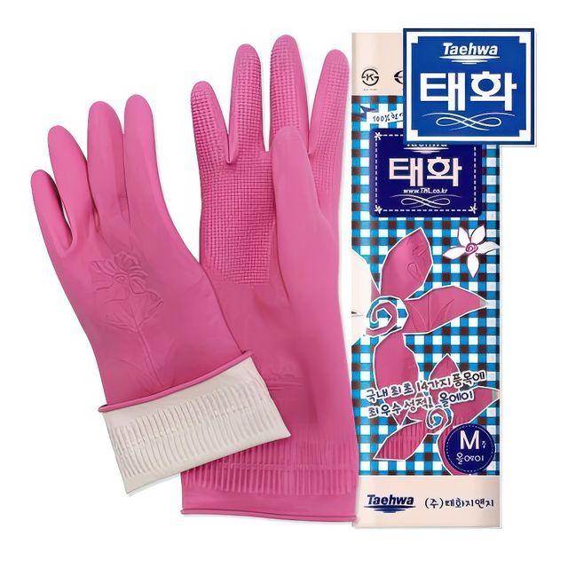 태화 천연고무 주방 설거지 김장 라텍스 장갑 올에이M 김장용