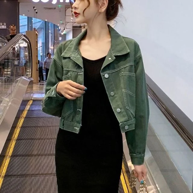 여자 자켓 세미 크롭 데님 외투 숏 잠바 아우터 청자켓여성 여성데님자켓