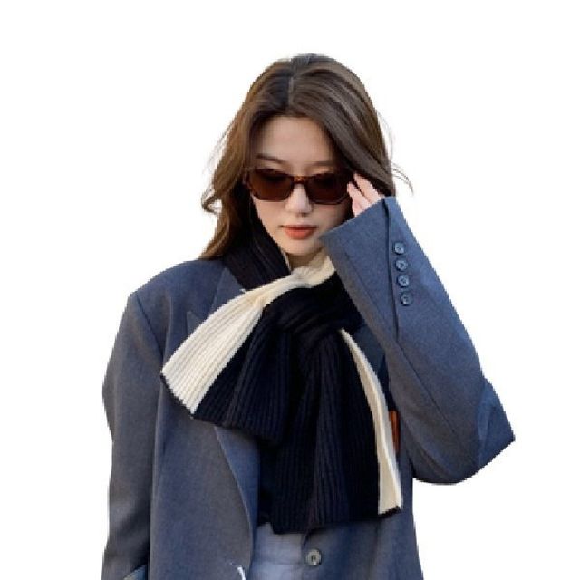(가디언블루) 스타일리쉬 투톤 쁘띠머플러 겨울목도리