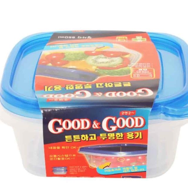 밀폐용기 정사각 850ml 2p 플라스틱반찬통 냉동용기 반찬용기 샐러드통