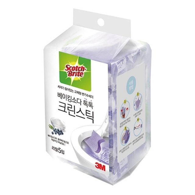 베이킹소다 수세미 리필 5입
