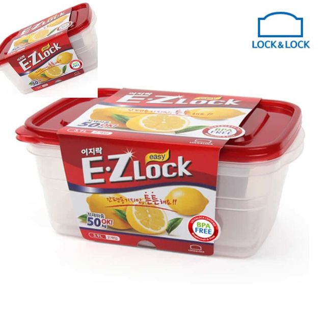 락앤락 뉴이지락 직사각 3.9L 2P 가벼운반찬통 플라스틱통 냉장고반찬통 냉장고정리통