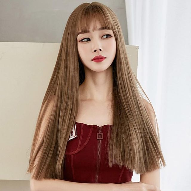 스트레이트 긴머리 통가발 59cm 밀크브라운