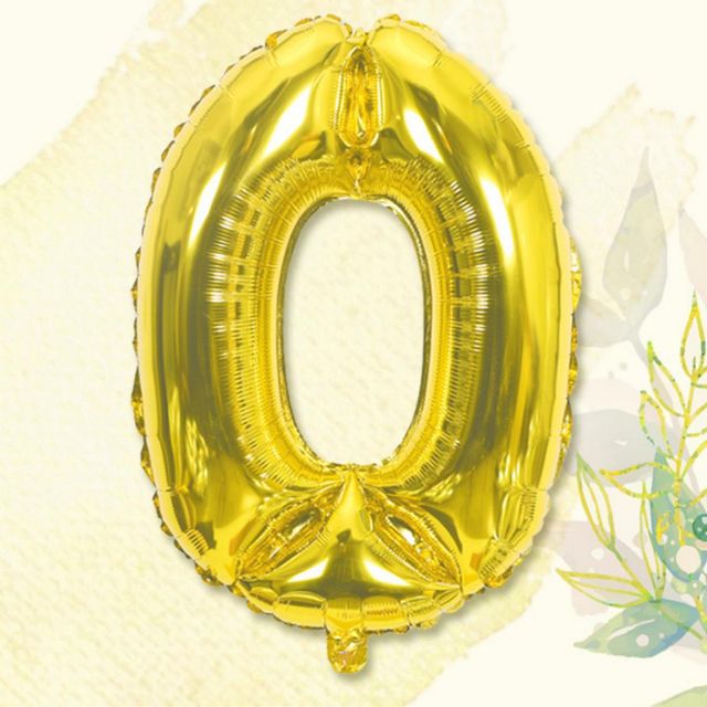 숫자0 은박풍선 32인치 골드, 파티 데코 이벤트 풍선
