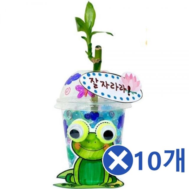 개구리 개운죽 화분 만들기 키트 10개 유치원 교구 DIY