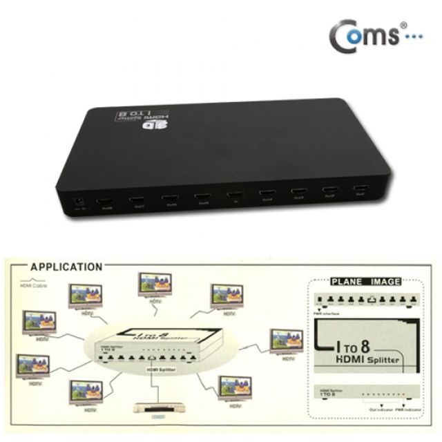 Coms HDMI 분배기 8대1 제품영상 동시 출력HDMI 1.3