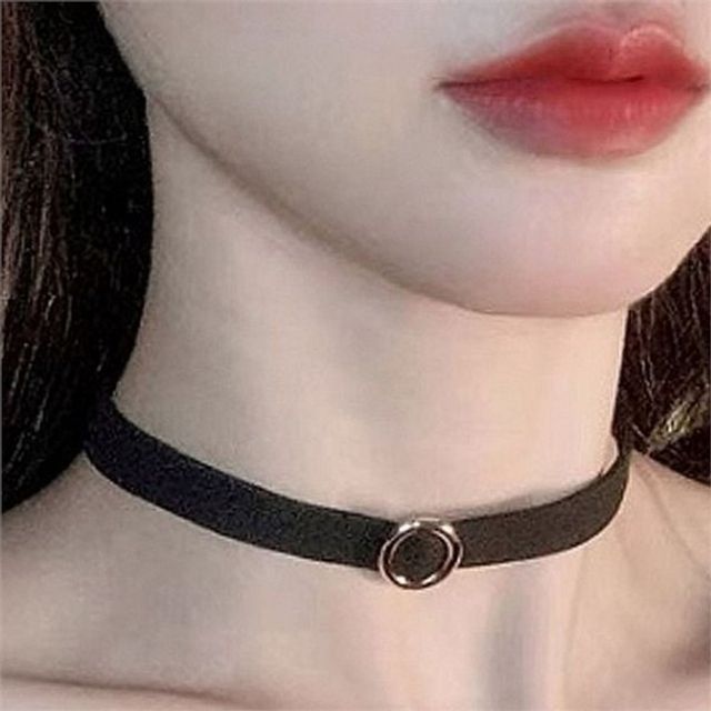 여성 벨벳 초커 여성초 초커 레이어드 넥클리스 목걸이 데이트 패션 링목걸이 금속링 벨벳링 데일리 초커링