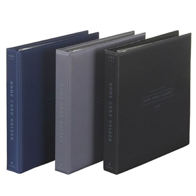 문화 A400 실크 PVC 3공 D링 명함첩 400매 수용