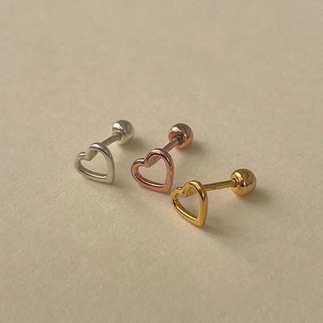 (925 Silver) Empty heart piercing E 112