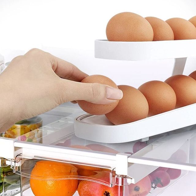 슬라이딩계란정리대 공간활용 계란트레이 슬라이딩 슬림 냉장고수납함 데굴데굴