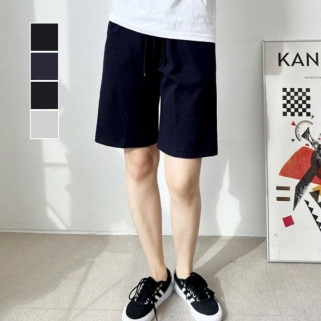 허리밴딩 탄탄한 여성 반바지 남여공용 데일리 하의