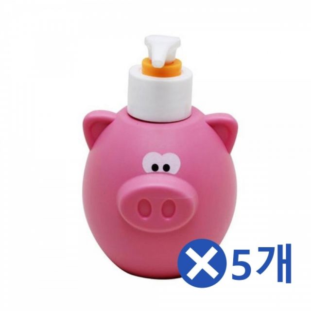 WL 분홍색 피그 주방세제통 소x5개 펌프통 다용도통 세제