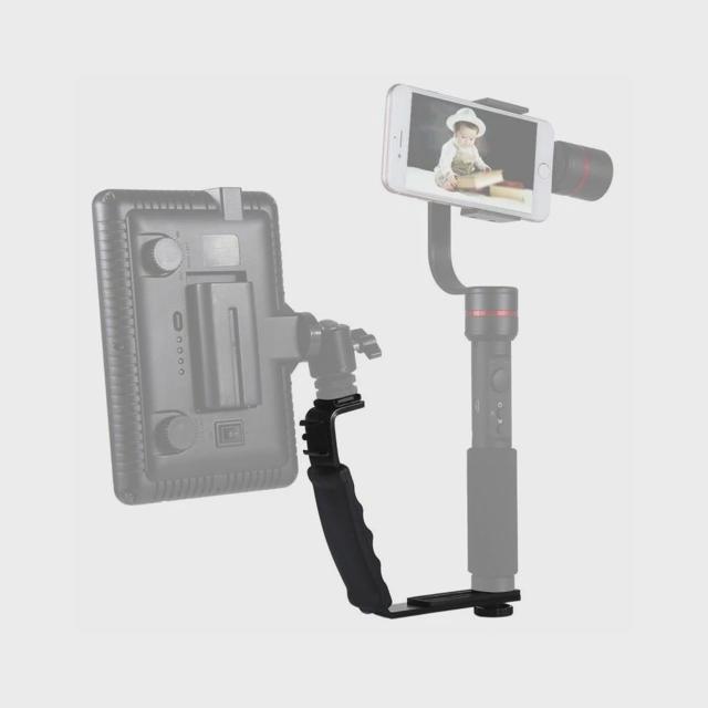 DSLR LED 라이트 핸들 그립 콜드슈 마운트 브라켓 홀더 L 카메라