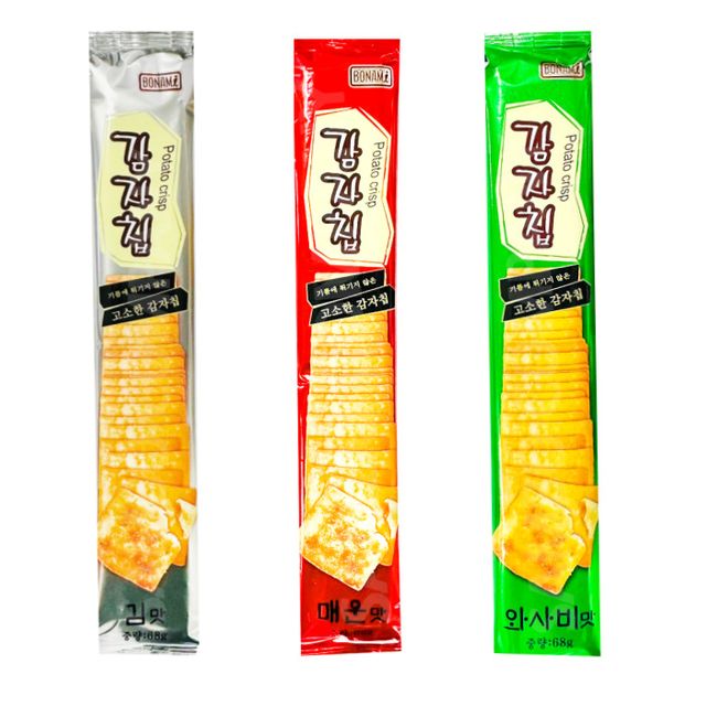 본아미감자칩세트 김맛1개+매운맛1개+와사비맛1개