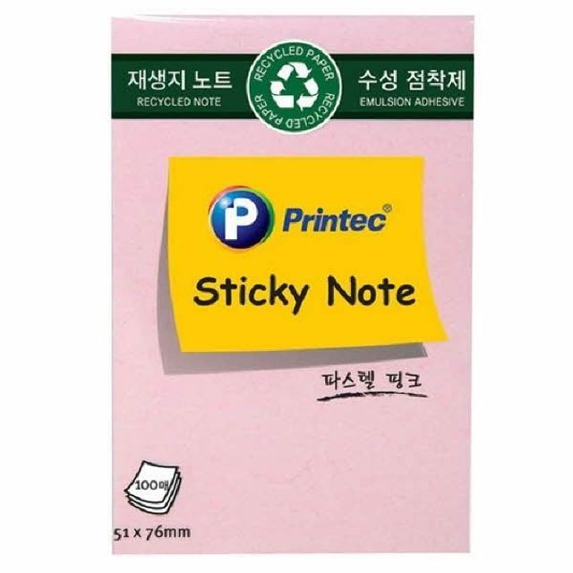 휴대용 메모용지 핑크, 점착식 메모지 51mm 76mm