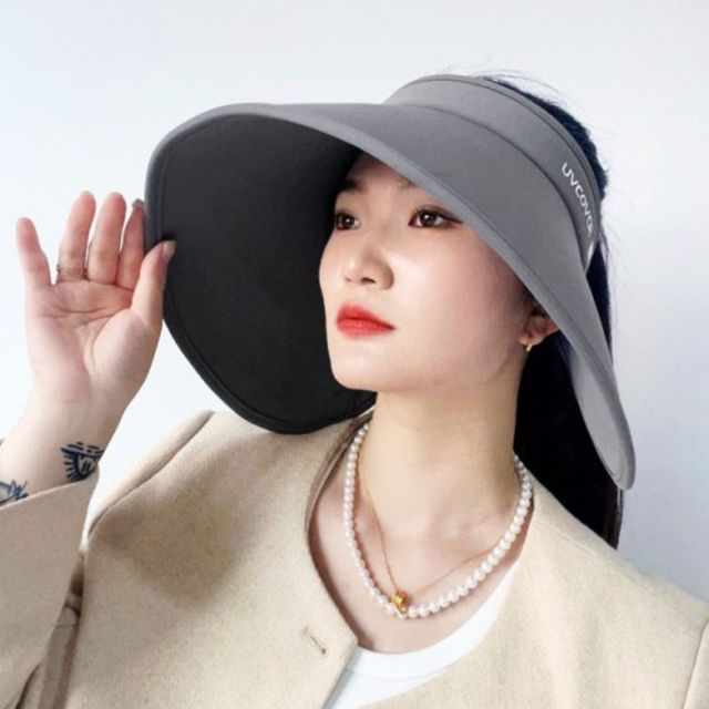 여성 햇빛가리개 챙넓은 썬바이저 라운딩 모자