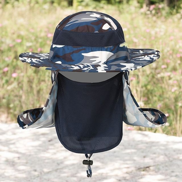 낚시모자 휴가모자코디 햇빛가리개 정글모자 카모블루