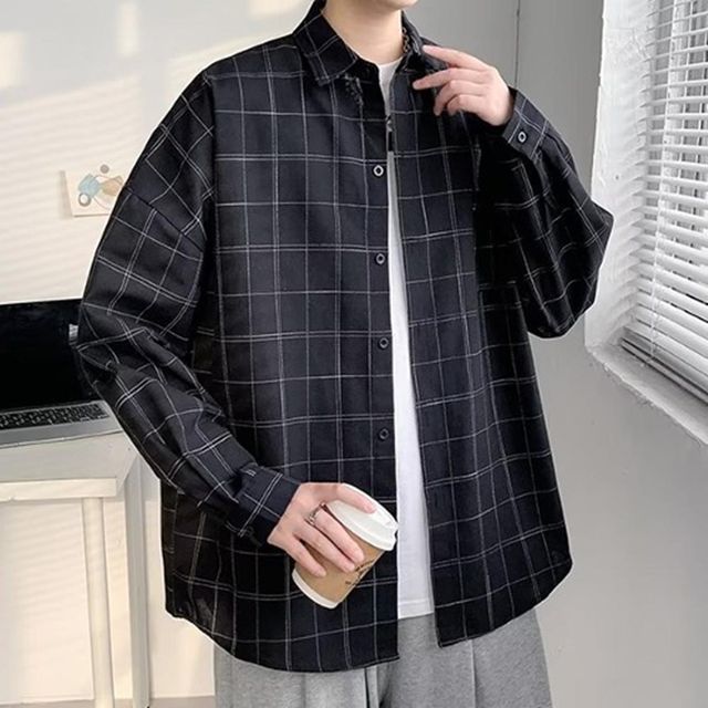 루즈 단가라 와이셔츠 빅사이즈 무지 스트라이프