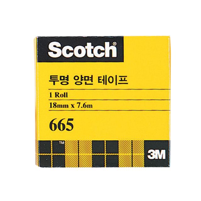 3M 투명양면테이프 리필 665/237 18x7.6m - 강력접착 투명테이프 갑 12개입