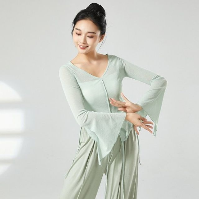 무용복 여성 클래식 요가복 트레이닝복 심플한 솔리드컬러