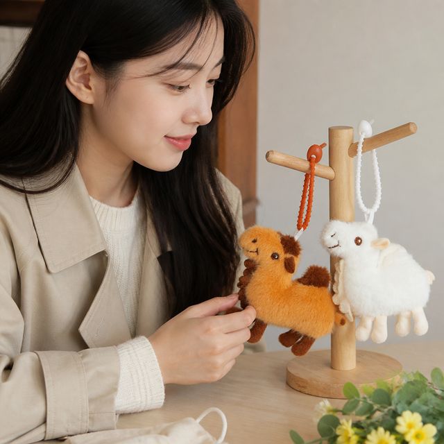 낙타 인형 가방고리 열쇠고리 동물 봉제 참 장식