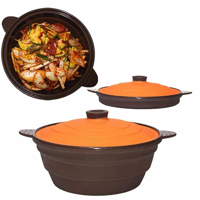 대코 실리콘-접이식원형찜기 냄비 스티머찜기 전자렌지용