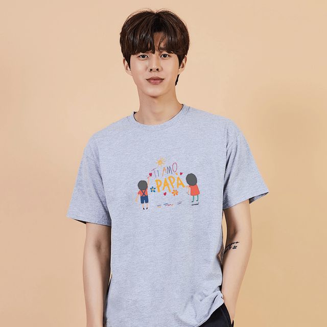 키밍 tiamo 여성 오버핏 반팔티 트렌디 캐릭터 디자인