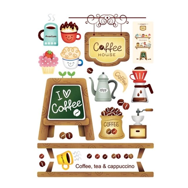 데코인테리어 스티커 I love coffee FDT-21110