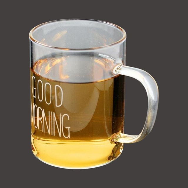 굿모닝 손잡이 유리컵 (400ml 화이트)