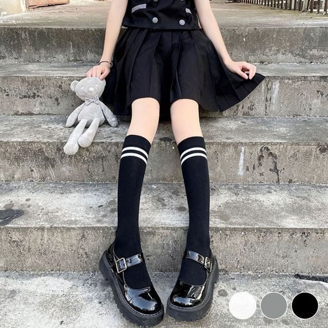 모자 페도라 두줄 반 스타킹