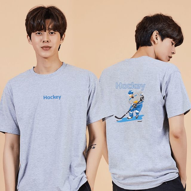 남성 반팔 티셔츠, 키밍 하키 여름 휴가룩 데일리