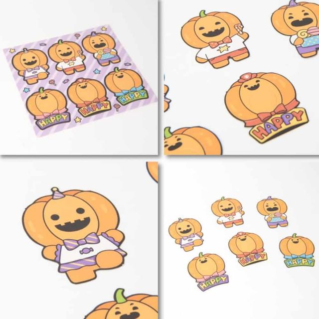 할로윈 사탕포장지 호박 6P 스틱포장기 막대사탕포장