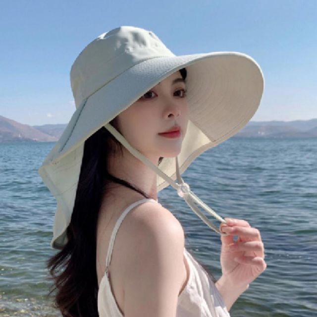 여름 여성 방수 와이드 플랩캡 수영장 목덮개 벙거지모자