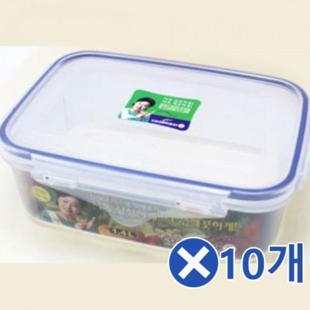 밀폐용기 된장통 밀폐용기 1.4L10개 직사각 냉장고정리 반찬통