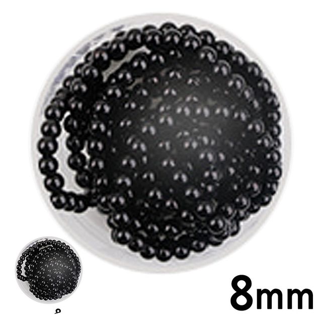진주구슬 진주부자재 칼라 구슬 단색 진주 검정 8mm
